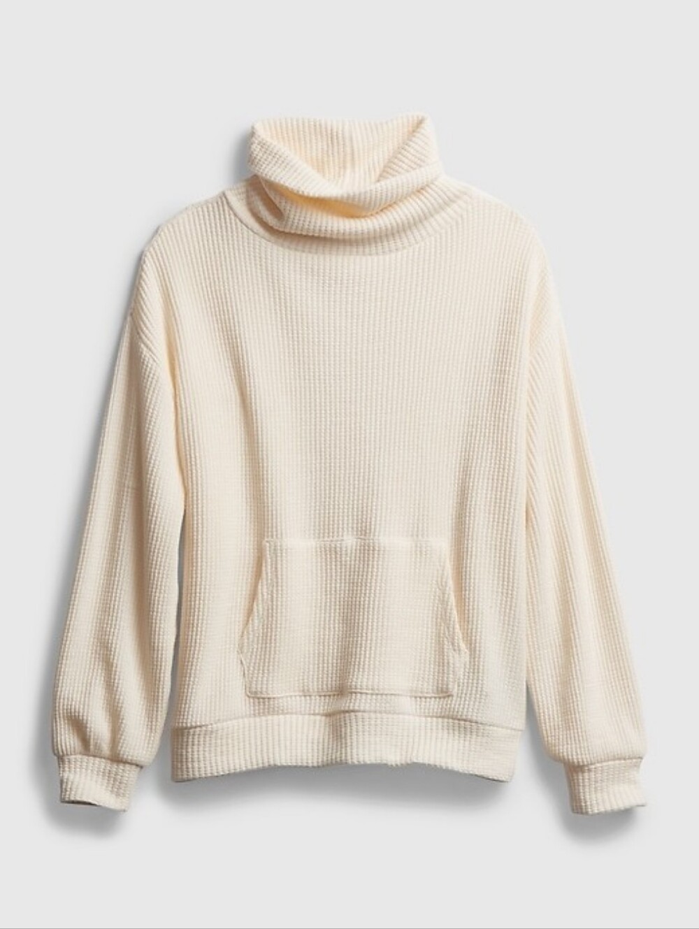 GAP Waffle-Knit Turtleneck Pocket Sweatshirt